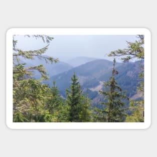 Landscape in the fog, Goslar, Harz Sticker